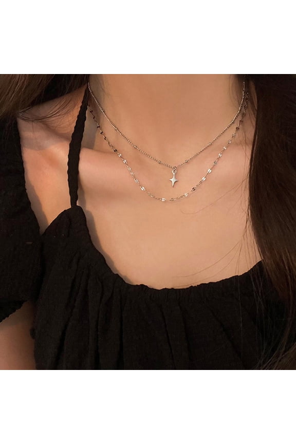 Women's Double-layer Twin Titanium Steel Necklace