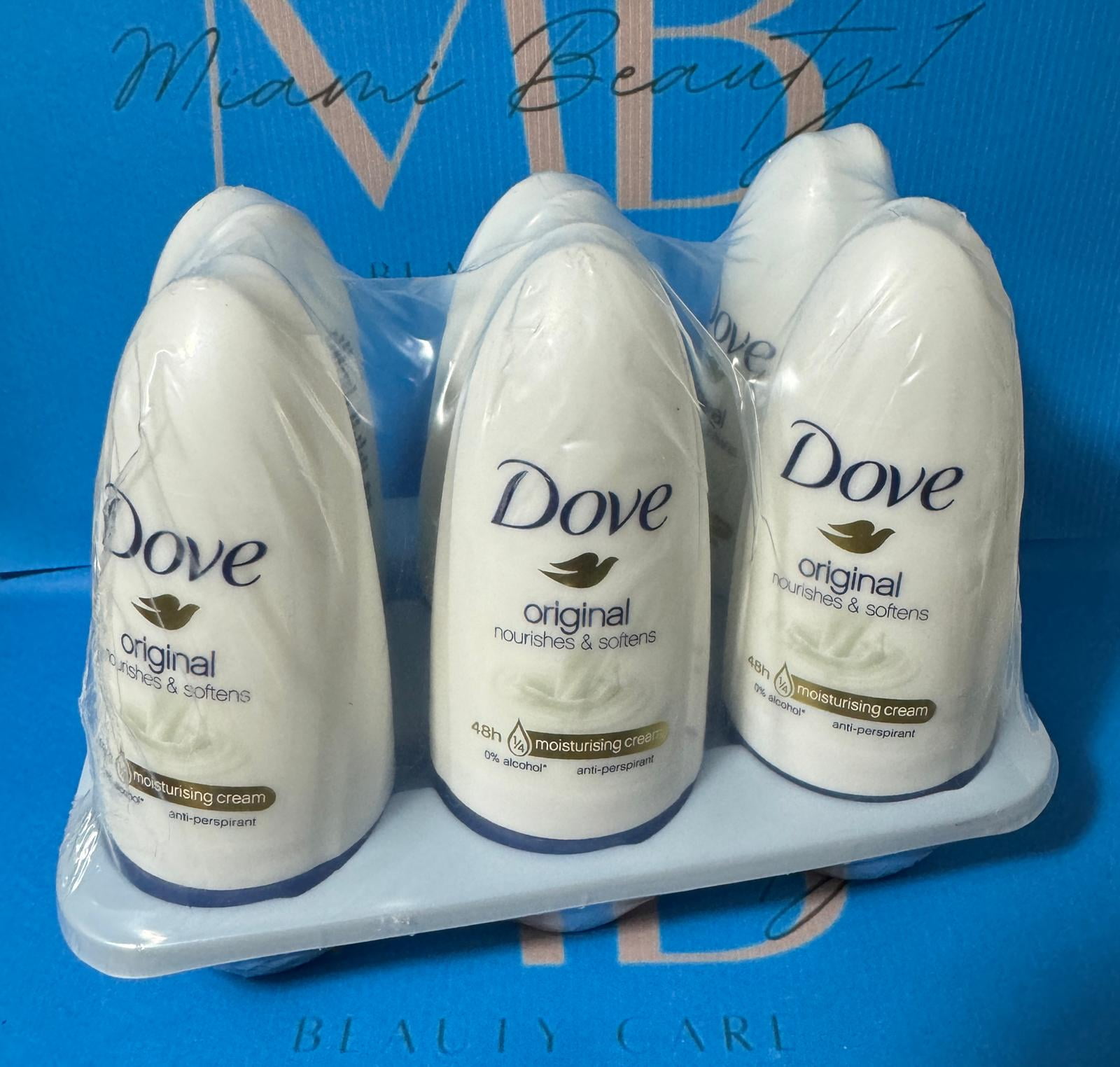 Women's Dove Roll On Anti-Perspitant Deodorant original nourishes & softens 50Ml (Pack 6)