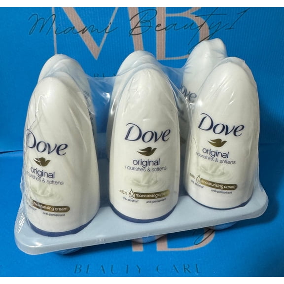 Women's Dove Roll On Anti-Perspitant Deodorant original nourishes & softens 50Ml (Pack 6)