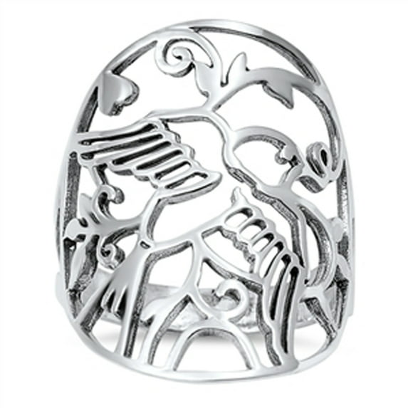 Women's Dove Wings Filigree Cutout Ring .925 Sterling Silver Band Jewelry Female Male Unisex Size 8