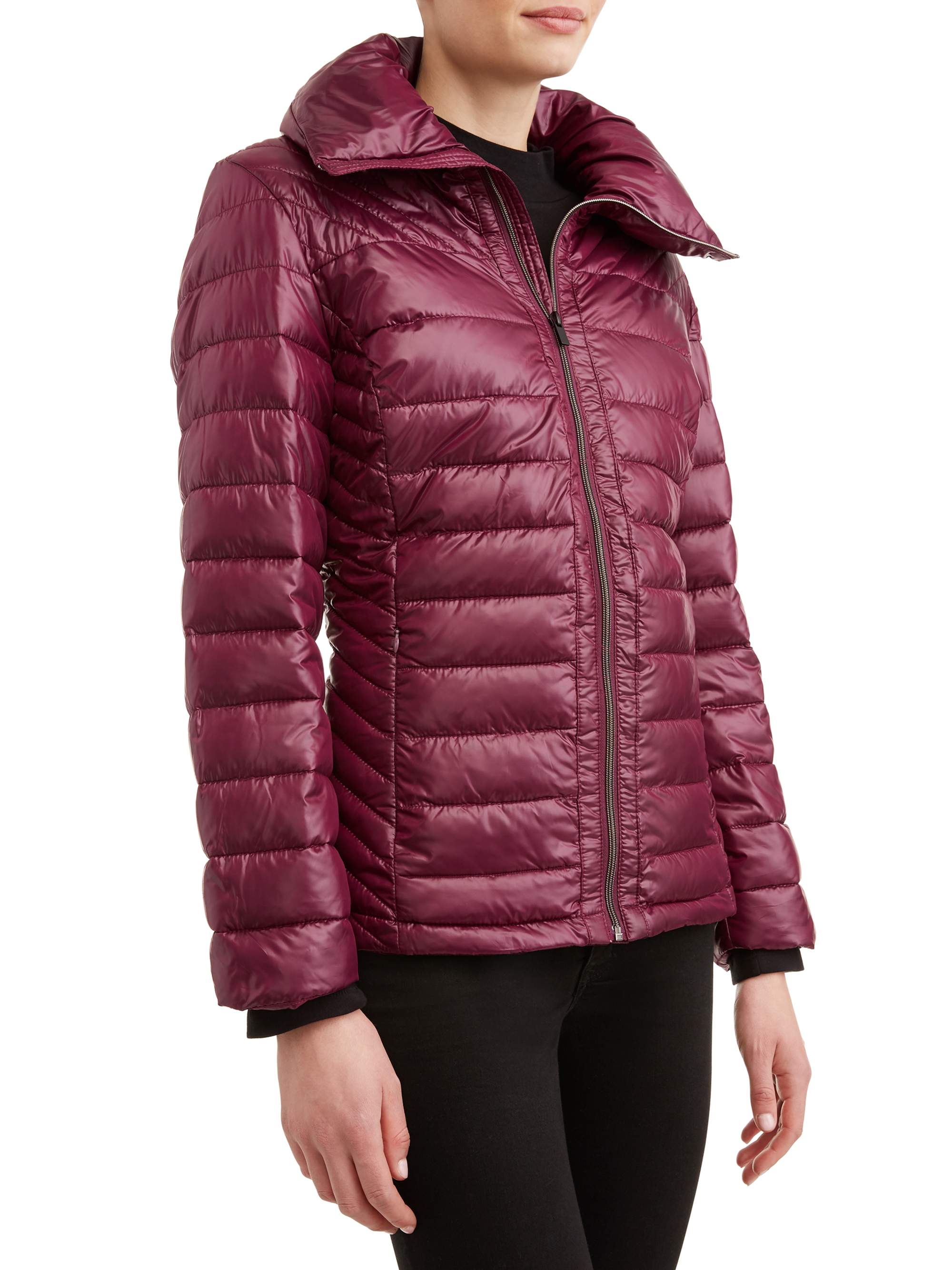Women's Down Blend Quilted Jacket with Convertible Collar - image 1 of 5