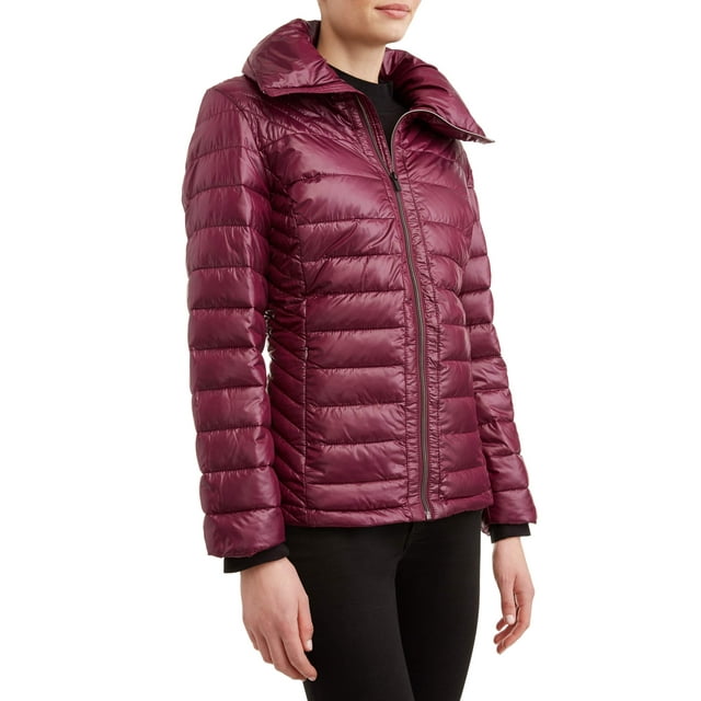 Women's Down Blend Quilted Jacket with Convertible Collar