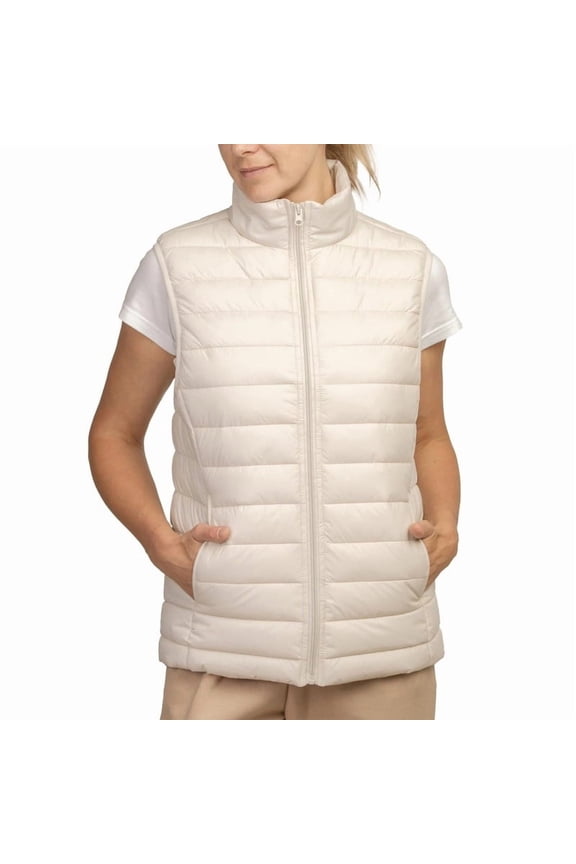 Women's Down Puffer Vest with Pockets S-XL Lightweight Packable Full Zip Up Solid Running Warm Winter Sleeveless Warm Jacket Womenswear Casual Shell