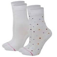 thumbnail image 1 of Women's Dr. Motion 2-Pack Multi Dot Comfort Top Crew Socks Color: White Dots Size: N/A, 1 of 5