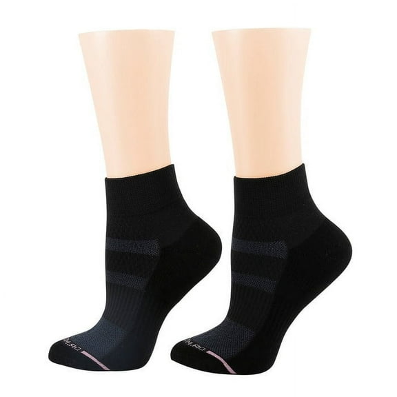 Women's Dr. Motion Everyday Compression Quarter Socks Color: Black Gray Size: N/A