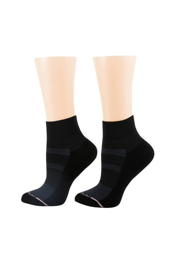 Women's Dr. Motion Everyday Compression Quarter Socks Color: Black Gray Size: N/A