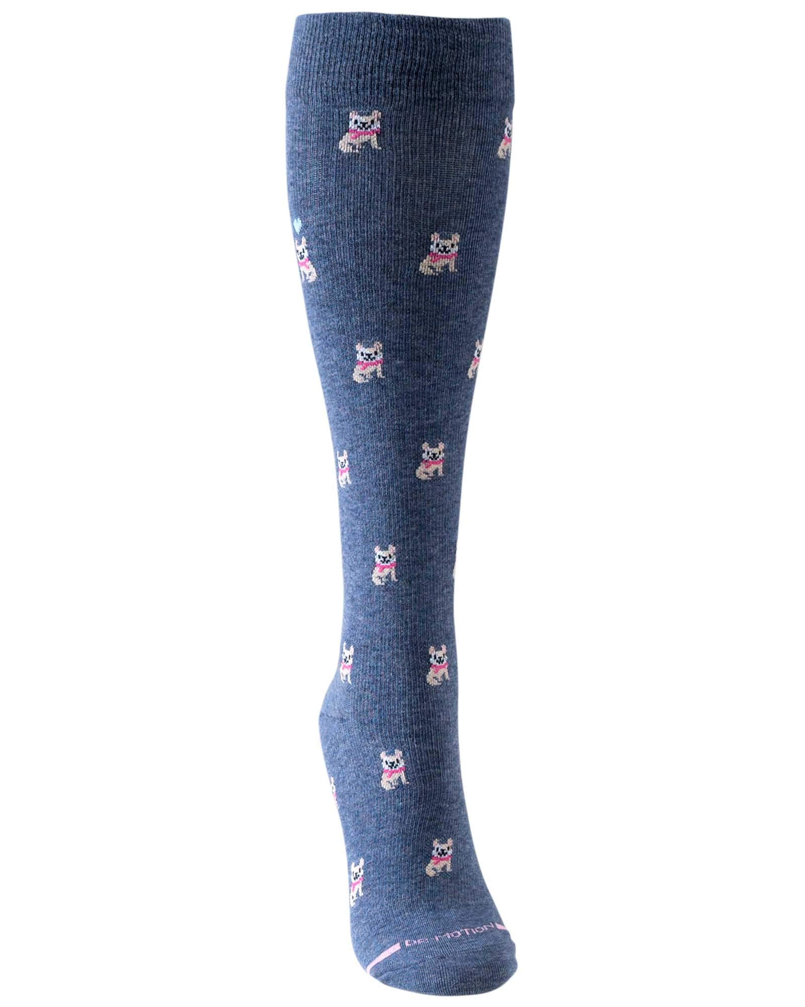 Women's Dr. Motion Knee-High Dog Print Compression Socks Color: Dog Size: 9-11