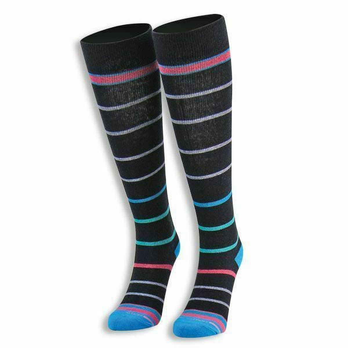 Women's Dr. Motion Mild Compression Knee High Socks Striped Up Size