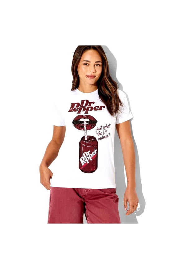 Women's Dr. Pepper White Graphic T-Shirt - XL