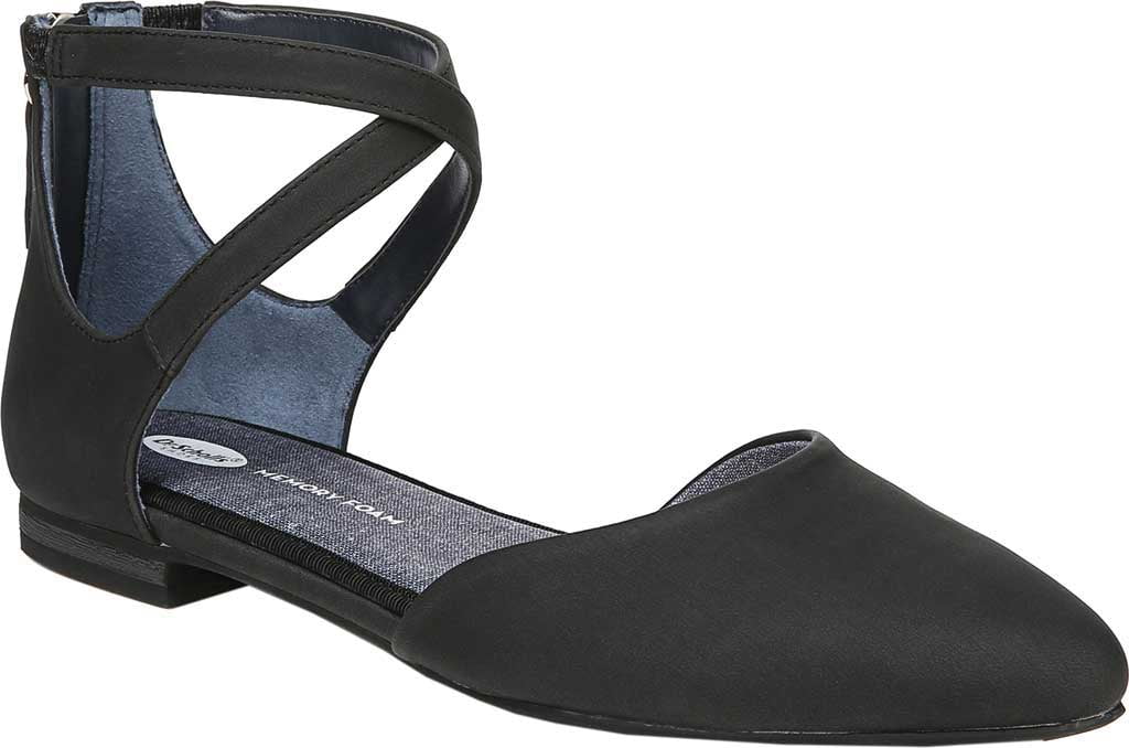 Women's Scholl's Adjustify Ankle Strap Flat Black Smooth