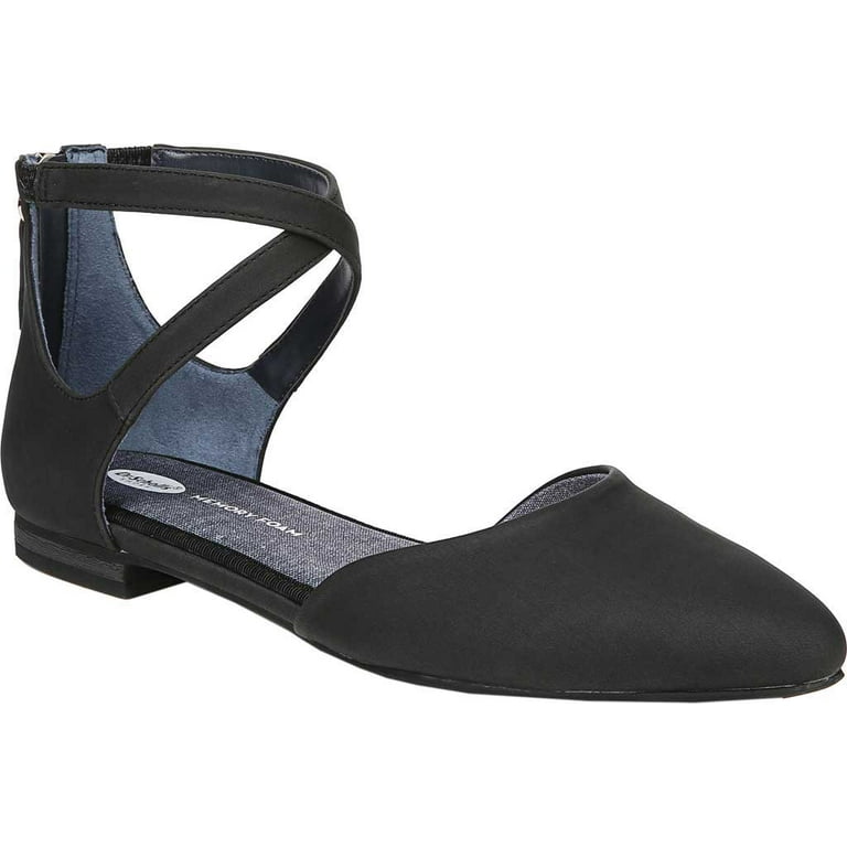 Women's Scholl's Adjustify Ankle Strap Flat Black Smooth