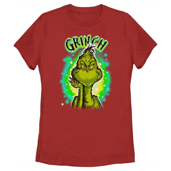 Women's Dr. Seuss Airbrush Grinch  Graphic T-Shirt