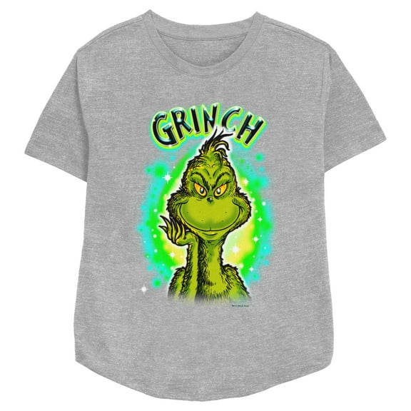Women's Dr. Seuss Airbrush Grinch Graphic T-Shirt