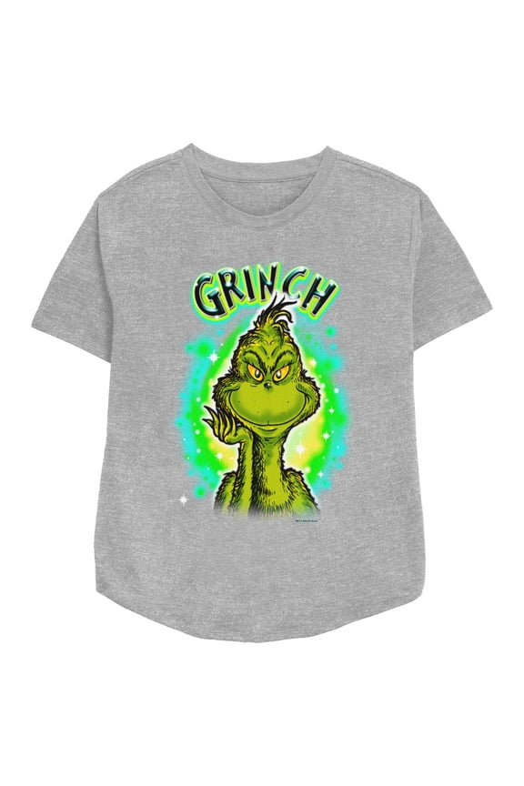 Women's Dr. Seuss Airbrush Grinch Graphic T-Shirt