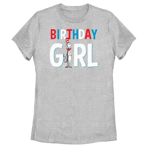 Women's Dr. Seuss Cat in the Hat Birthday Girl  Graphic T-Shirt