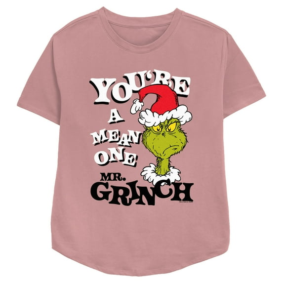 Women's Dr. Seuss Christmas Grinch You're a Mean One Portrait Graphic T-Shirt