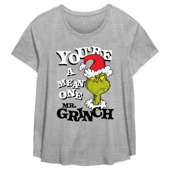 Women's Dr. Seuss Christmas Grinch You're a Mean One Portrait Graphic T-Shirt