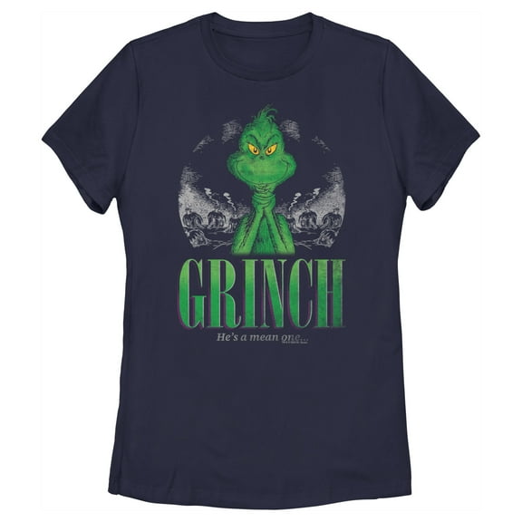 Women's Dr. Seuss Christmas Grinch You're a Mean One Portrait  Graphic T-Shirt