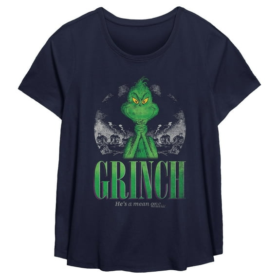 Women's Dr. Seuss Christmas Grinch You're a Mean One Portrait Graphic T-Shirt