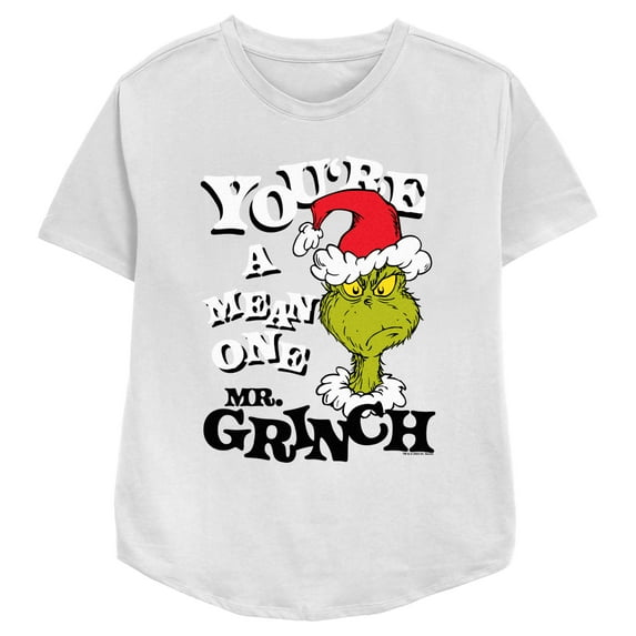 Women's Dr. Seuss Christmas Grinch You're a Mean One Portrait Graphic T-Shirt
