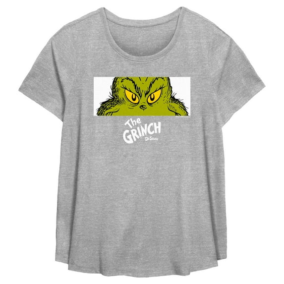 Women's Dr. Seuss Grinch Eyes Graphic Crop T-Shirt