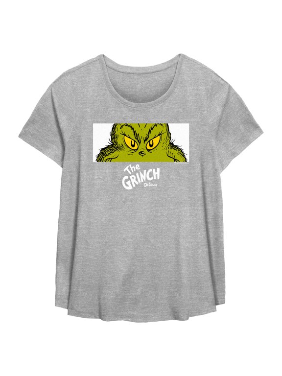 Women's Dr. Seuss Grinch Eyes Graphic Crop T-Shirt
