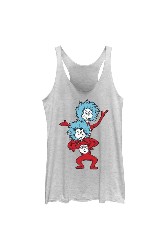 Women's Dr. Seuss Thing One and Thing Two Racerback Tank Top