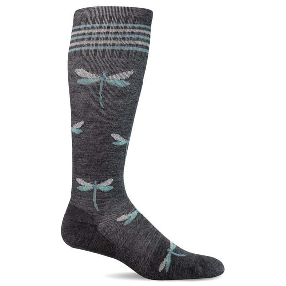 Sockwell Women's Dragonfly Moderate Graduated Compression Socks Small/Medium Charcoal Shimmer