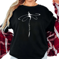 thumbnail image 1 of Women's Dragonfly Warrior Spiritual Line Art Graphic Tee Nature Lover Short Sleeve Round Neck Top Black S-5XL, 1 of 5