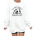 thumbnail image 1 of Women's "Dramatic Panda" Graphic Comfortable Sweatshirt Top Casual Round-neck long-sleeved White S-3XL, 1 of 5