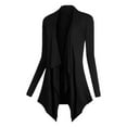 thumbnail image 1 of Women's Drape Front Open Cardigan Long Sleeve Irregular Hem Soft Knit Lightweight Comfortable Stylish Layering Piece, 1 of 2