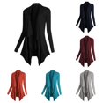 thumbnail image 1 of Women's Drape Front Open Cardigan Long Sleeve Irregular Women's plus Size Sweaters M, 1 of 4