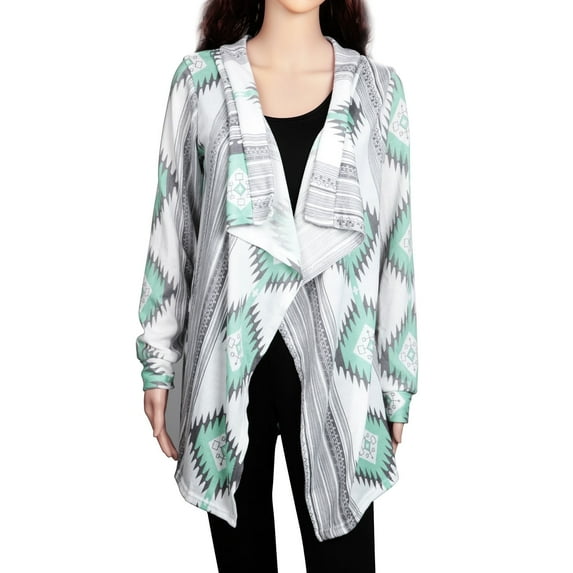 Women's Draped Front Open Cardigan TeqHome Casual Long Sleeve Lightweight Cardigan Duster Skin-friendly Cardigan for T-Shirt Tank Jeans Leggings Green S
