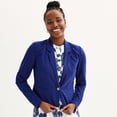 thumbnail image 1 of Women's Draper James Eyelet Textured Notch Lapel Blazer Jacket Color: Navy Size: X LARGE, 1 of 5