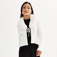 thumbnail image 1 of Women's Draper James Tie Front Cardigan Color: Ivory Size: XX LARGE, 1 of 5