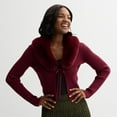 thumbnail image 1 of Women's Draper James Tie Front Cardigan Color: Wine Size: XX LARGE, 1 of 4