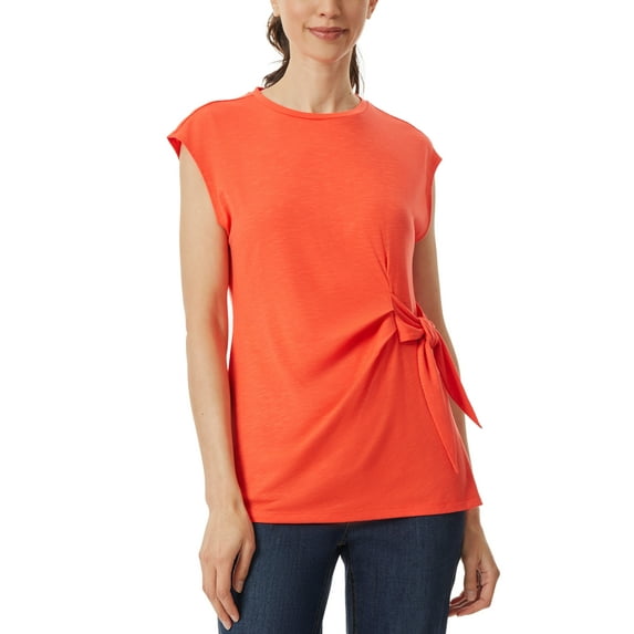 Women's Drapey Side-Tie Slub Top Scarlet Apple S