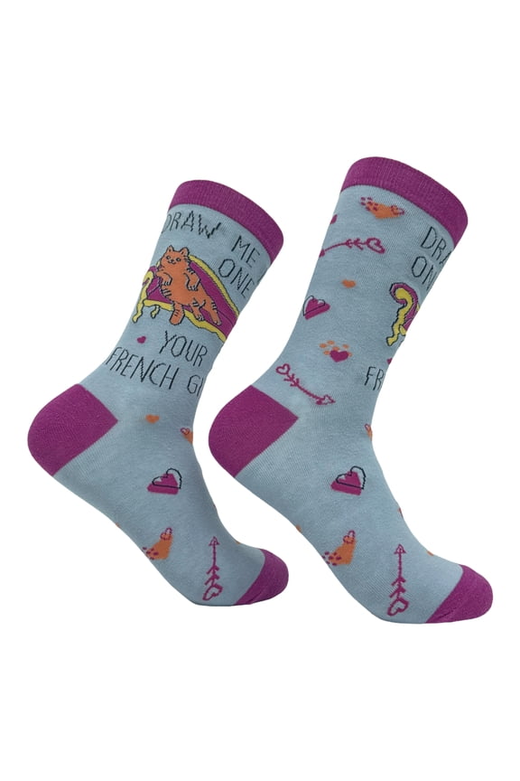 Women's Draw Me Like One Of Your French Girls Socks Funny Lounging Cat