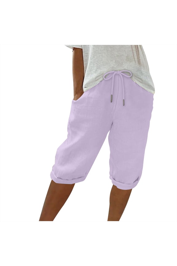 Women’s Drawstring Bermuda Shorts Athletic Shorts Jogger Sweat Casual Loose Summer Pull On Short Pants with Pockets