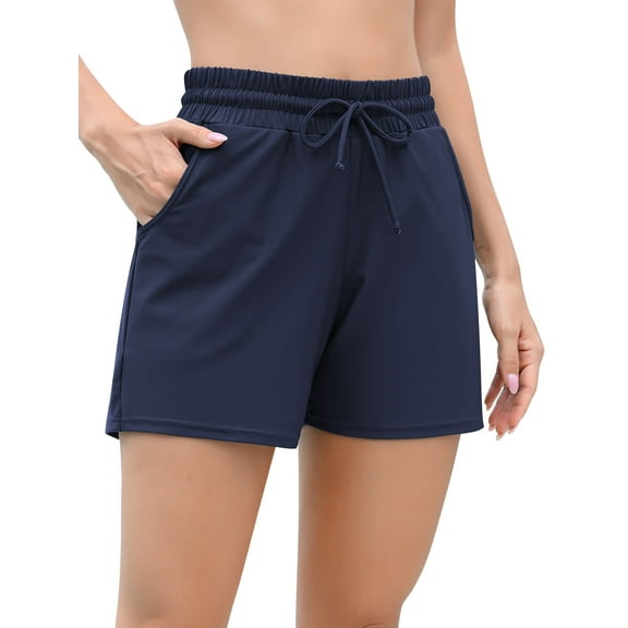 Women's Drawstring Board Shorts High Rise Bandeau Shorts Swims Bottoms for Women