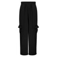 thumbnail image 1 of Women's Drawstring Cargo Sweatpants High Waist Wide Leg Lined Pants with Pockets, 1 of 8