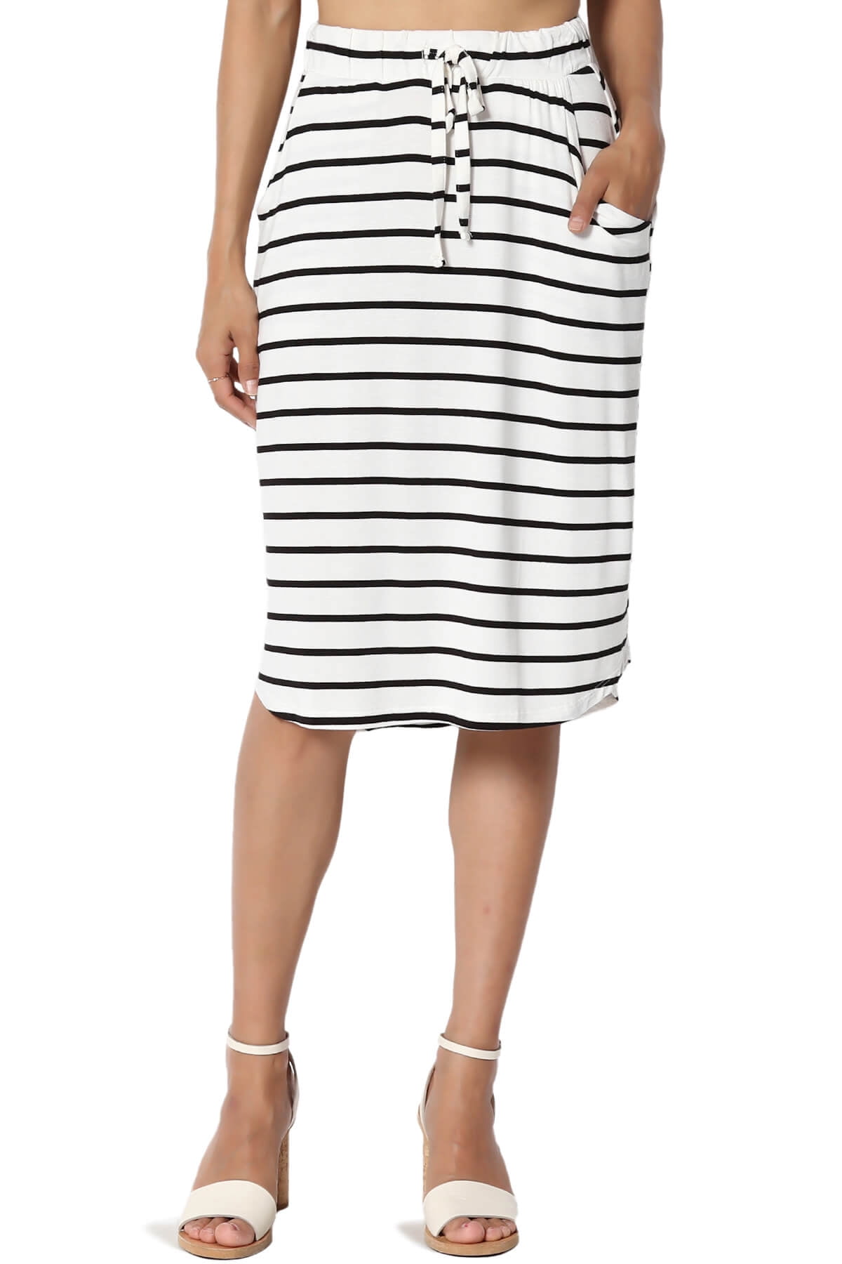 Jersey skirt top with drawstring