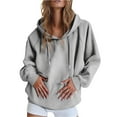 thumbnail image 1 of CHUMUD Women's Drawstring Hoodies Casual Long Sleeve Hooed Sweatshirts Pullover 2025 New Outfits Comfy Solid Fall Tops, 1 of 5