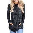 thumbnail image 1 of Women's Drawstring Pocket Cowl Neck Pullover, 1 of 2