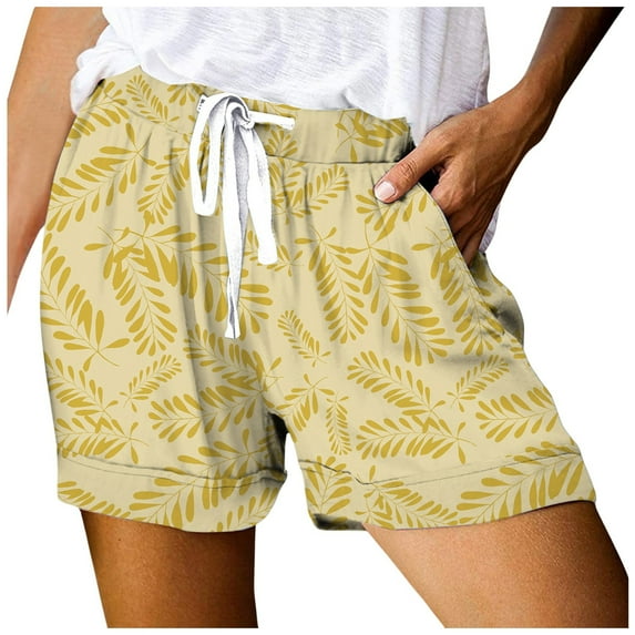 Women's Drawstring Shorts Summer Elastic Waist Casual Lightweight With Pockets