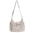 thumbnail image 1 of Women's Drawstring Shoulder Bag Nylon Crossbody Bag with Multi Pockets Lightweight Large Capacity Travel Bag with Adjustable Strap Messenger Purse, 1 of 3