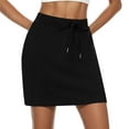 thumbnail image 1 of Women's Drawstring Skorts with Pockets - Built-in Shorts, High Waist for Tennis/Workout, 1 of 6