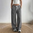 thumbnail image 1 of Women's Drawstring Sweatpants Baeitkot Women's Fashion Casual Solid Color Drawstring Sweatpants with Pockets Gray XL, 1 of 8