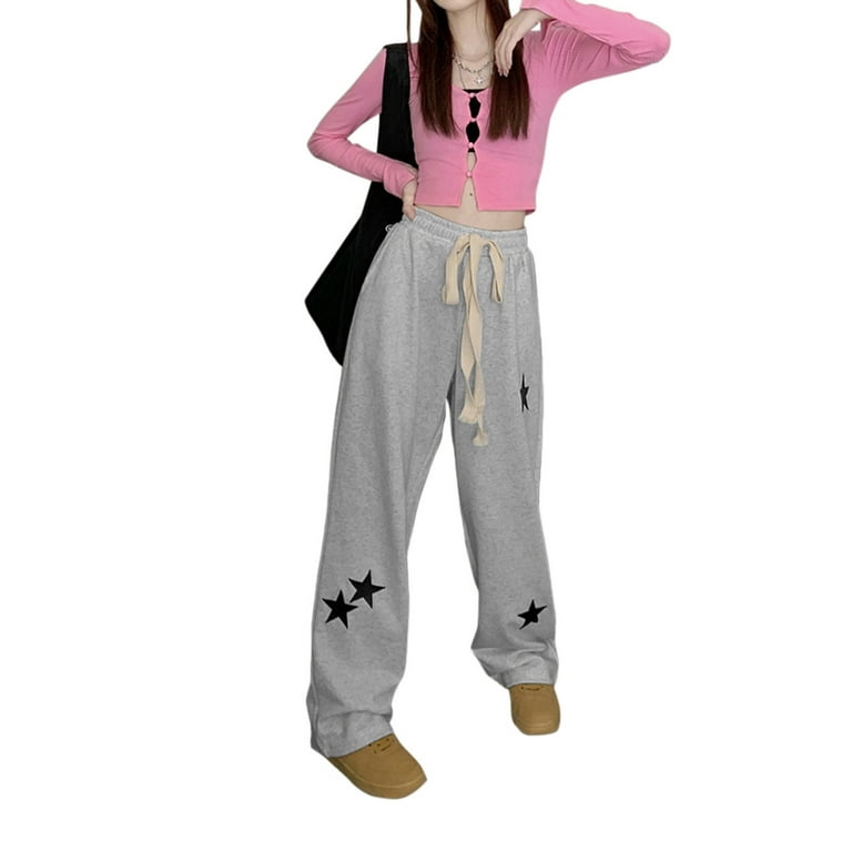 Women s Drawstring Sweatpants Casual Elastic Waist Side Pockets