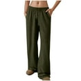 thumbnail image 1 of CHUMUD Women's Drawstring Sweatpants Low Rise Baggy Wide Leg Pants with Pockets Bootcut Joggers Elegant Going Out Pants, 1 of 8